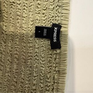 Express Olive Green Textured Top
